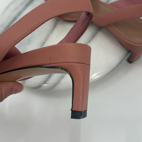 Charles & Keith pink buckle detail slingback square toe sandals - Picture 5 of 9